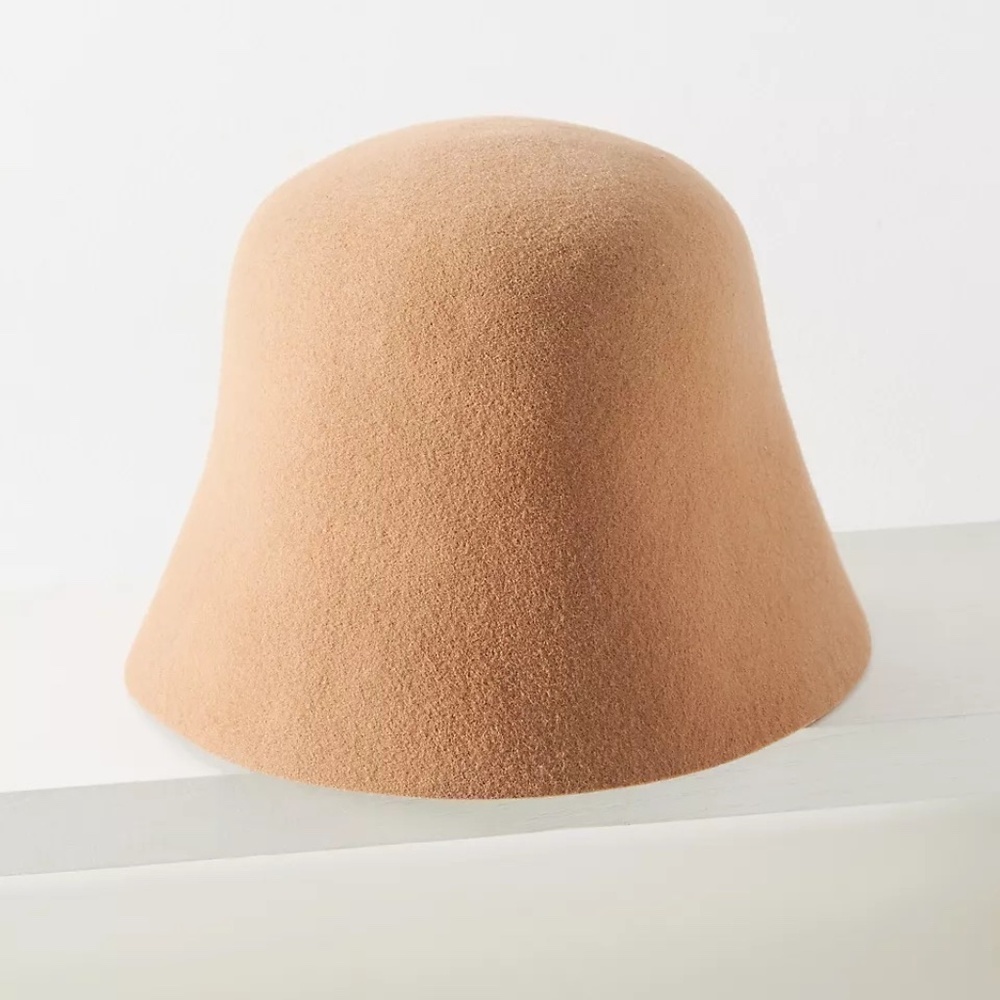 NWT Anthropologie Mod Velvet Tan Bucket Hat - Picture 3 of 5